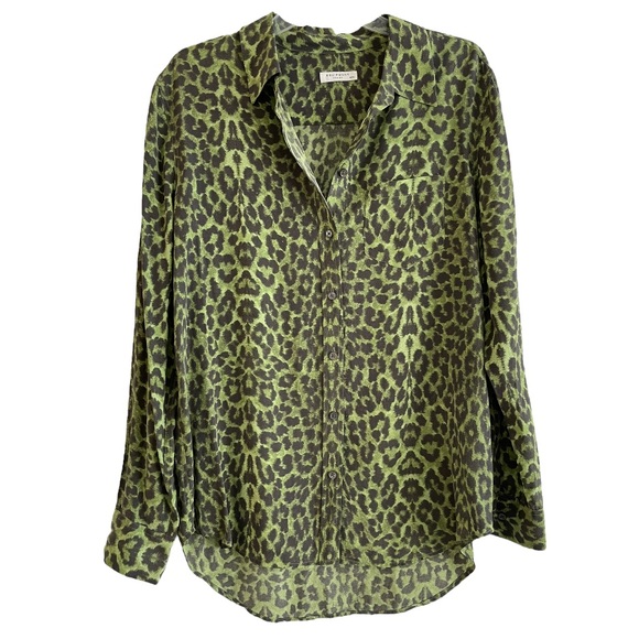 Equipment Tops - Equipment Silk Animal Print Leopard Button Down